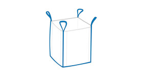 Big Bag, Modell: 2K + 1U, Typ: A, Außenmaß: 940 x 940 x 1.350 mm, Innenmaß: 900 x 900 x 1300 mm, A-Nr.: 17826 - 01