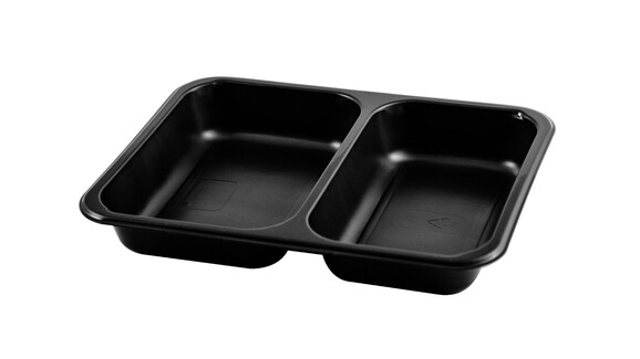 Siegelschale 503081, 1.200 ml, PP, 227 x 178 x 50 mm, schwarz, 2-geteilt, ohne Rippen, A-Nr.: 80798 Siegelschale 503081, 1.200 ml, PP, 227 x 178 x 50 mm, schwarz, 2-geteilt, ohne Rippen, A-Nr.: 80798 - 01