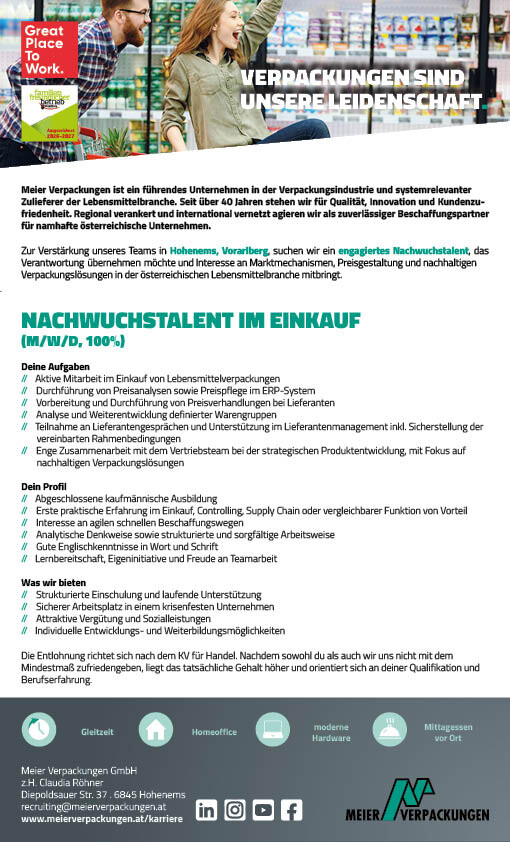 Stelleninserat Einkauf Bild