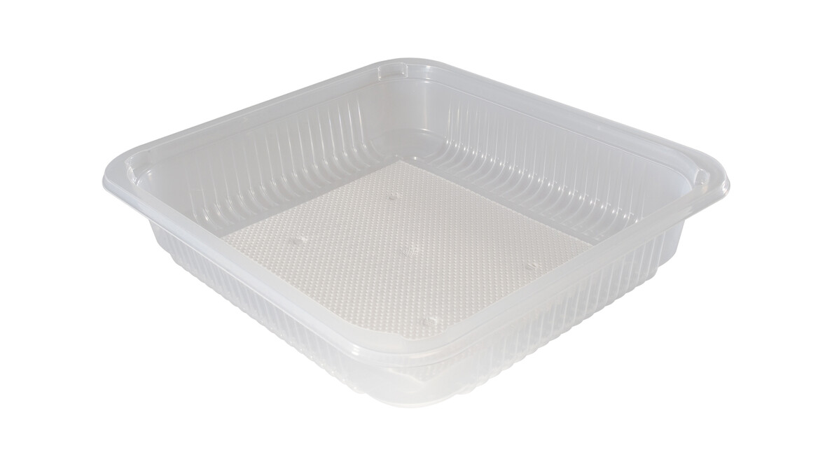 Siegelschale MAP/S, 2.285 ml, L 227 mm x B 178 mm x H 80 mm, rechteckig, PP, 740 my, transparent, im Box, mit Rippen, gewichtsreduziert, inkl. Saugeinlage ES 4000 weiß, A-Nr.: 12869 Siegelschale MAP/S, 2.285 ml, L 227 mm x B 178 mm x H 80 mm, rechteckig, PP, 740 my, transparent, im Box, mit Rippen, gewichtsreduziert, inkl. Saugeinlage ES 4000 weiß, A-Nr.: 12869 - 01