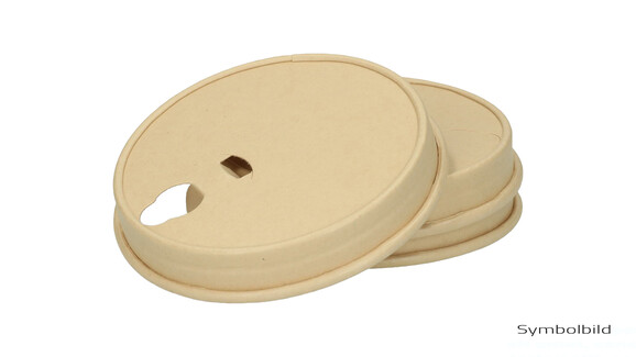 Deckel, Ø 90 mm, Bambuspapier/wasserbasierte Beschichtung, braun, FSC zertifiziert, VERIVE, A-Nr.: 14008 Deckel, Ø 90 mm, Bambuspapier/wasserbasierte Beschichtung, braun, FSC zertifiziert, VERIVE, A-Nr.: 14008 - 01