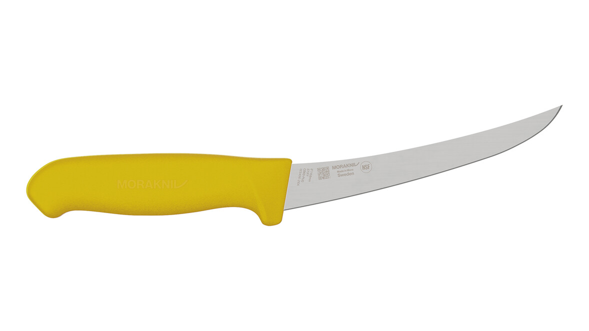 Ausbeinmesser MORAKNIV CB6S-PUG, 158 mm Klingenlänge, gelb, gebogen, steif, A-Nr.: 19937 - 01