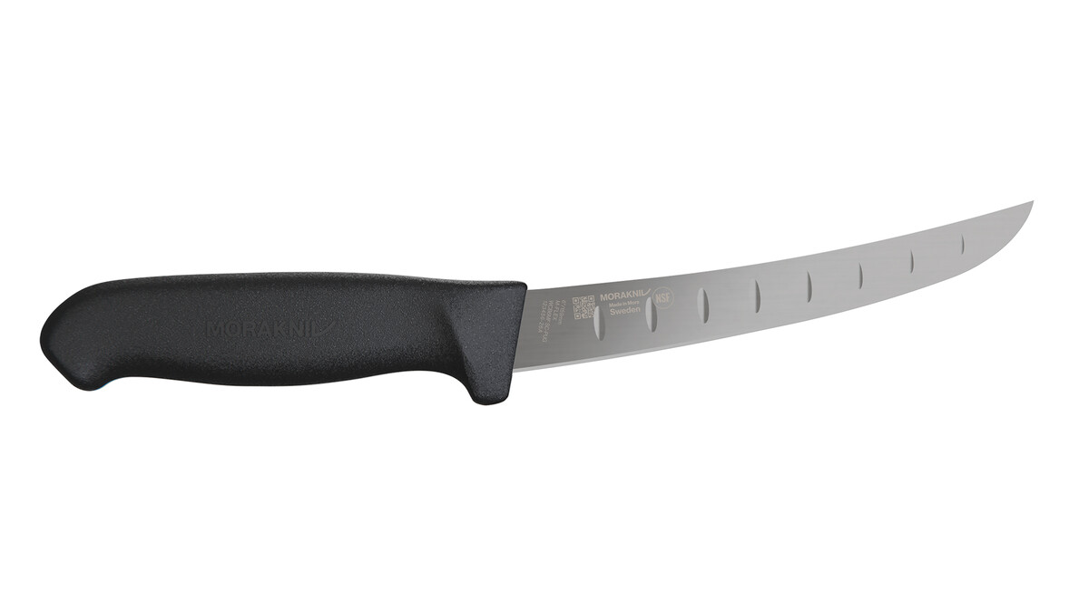 Ausbeinmesser breit MORAKNIV WCB6MF SC-PUG, 159 mm Klingenlänge, schwarz, gebogen, semi-flexibel, A-Nr.: 19961 - 01