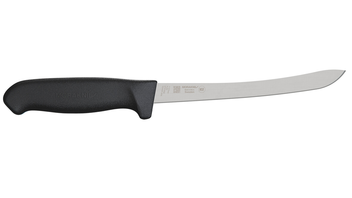 Filetiermesser MORAKNIV CF7F-PUG, 177 mm Klingenlänge, schwarz, gebogen, flexibel, A-Nr.: 20026 Filetiermesser MORAKNIV CF7F-PUG, 177 mm Klingenlänge, schwarz, gebogen, flexibel, A-Nr.: 20026 - 01