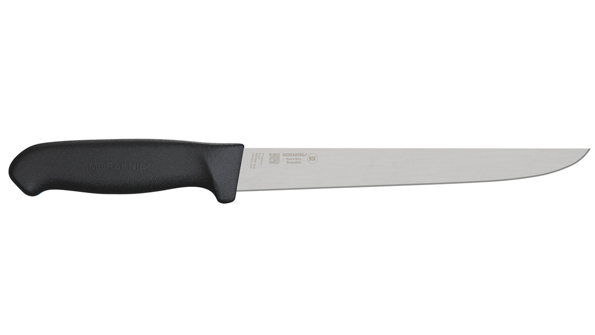 Filetiermesser breit MORAKNIV WSF8MF-PUG, 213 mm Klingenlänge, schwarz, gerade, semi-flexibel, A-Nr.: 20030 Filetiermesser breit MORAKNIV WSF8MF-PUG, 213 mm Klingenlänge, schwarz, gerade, semi-flexibel, A-Nr.: 20030 - 01