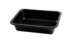 Siegelschale 502725, 1.161 ml, PP, 227 x 178 x 40 mm, schwarz, ungeteilt, ohne Rippen, A-Nr.: 80801 - 01