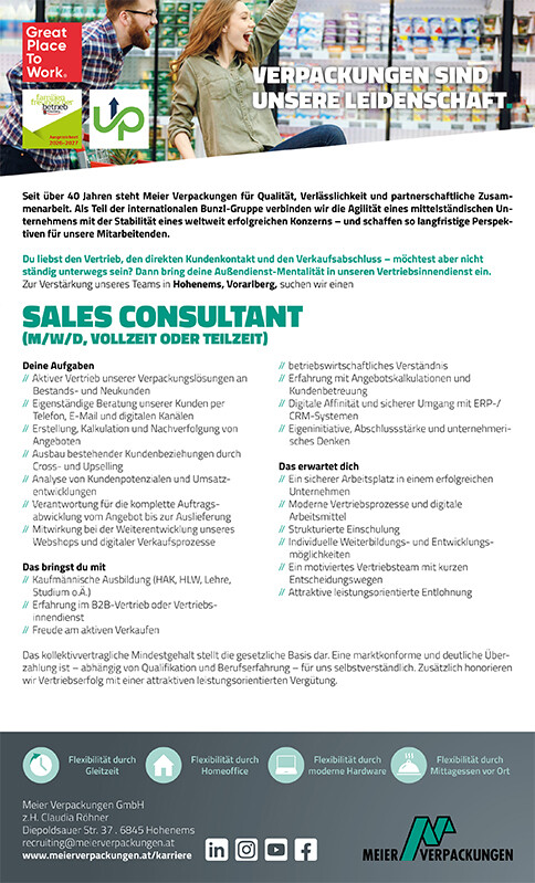 Stelleninserat Sales Consultant Stelleninserat Sales Consultant