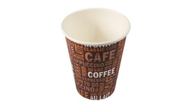 Coffee to go Becher, 300 ml, Ø 90 mm, 110 mm, Papier/PE, weiß, Motiv: Coffee, Prime Source