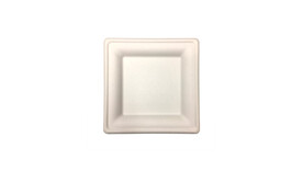 Einwegteller, Bagasse, 160 x 160 x 15 mm, weiß, A-Nr.: 95088 - 01
