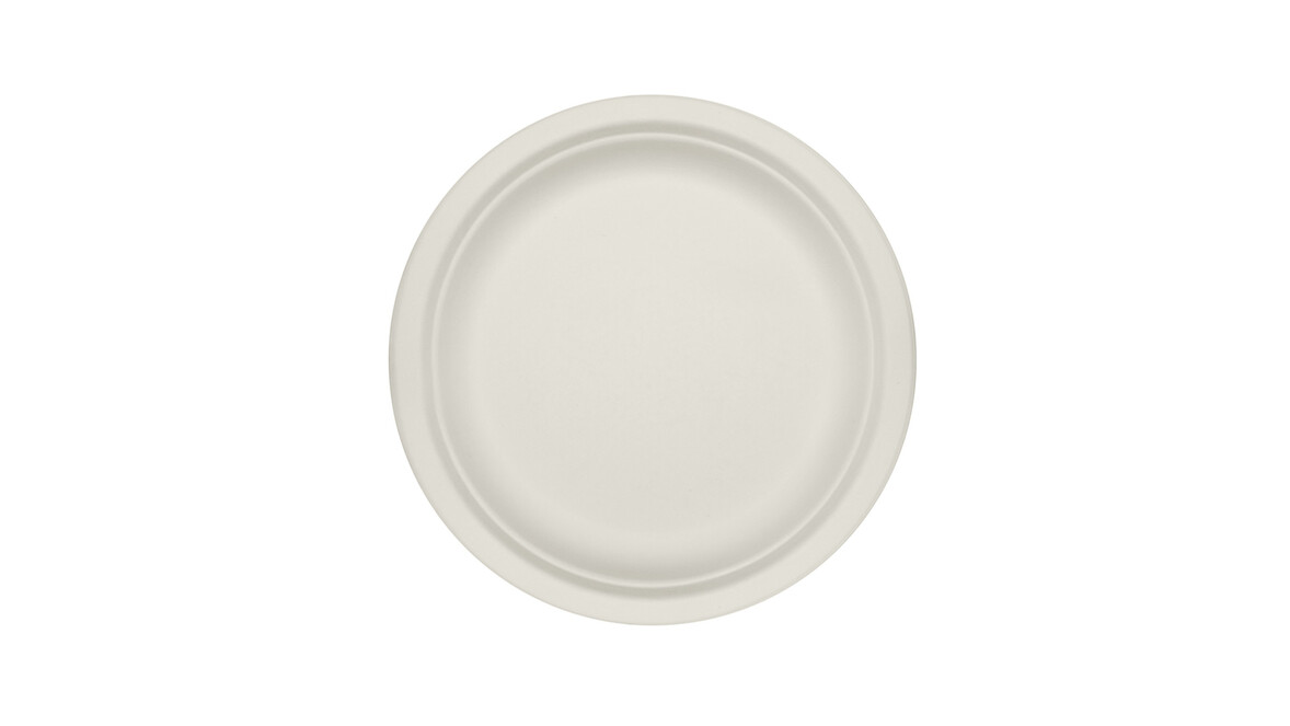 Einwegteller, Bagasse, Ø 180 mm, 18 mm, weiß, A-Nr.: 95091 - 01