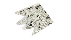 Spitztüte, Motiv: &amp;quot;Zeitungsdruck&amp;quot;, 200 x 210 mm, Papier, 80 g/m², weiß, A-Nr.: 95200 - 01