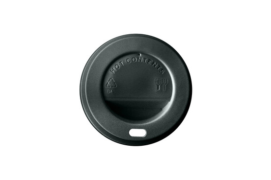 Heißgetränkedeckel für Heißgetränkebecher, Ø 80 mm, rund, PS, schwarz