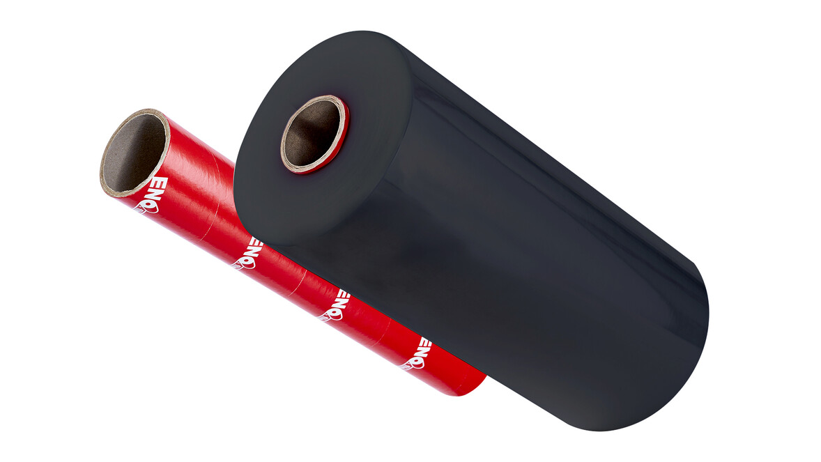 Maschinenstretchfolie ENO®xtrem EXSB, 450 mm, 11 my, 3.750 lfm, schwarz, innen haftend, außen glatt, A-Nr.: 19839 Maschinenstretchfolie ENO®xtrem EXSB, 450 mm, 11 my, 3.750 lfm, schwarz, innen haftend, außen glatt, A-Nr.: 19839 - 01