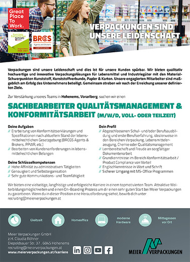 Stellenanzeige QM Assistenz
