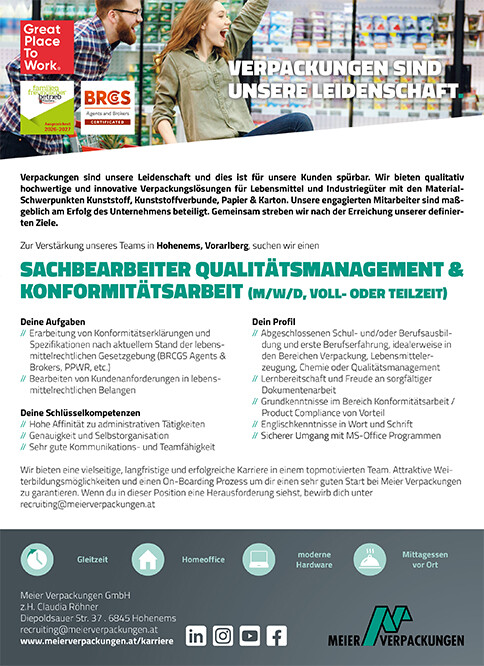 Stellenanzeige QM Assistenz Stellenanzeige QM Assistenz