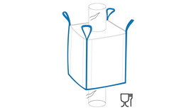 Big Bag, Modell: 2K + 1U, Typ: B, Außenmaß: 910 x 910 x 1 250 mm, Innenmaß: 870 x 870 x 1.200 mm